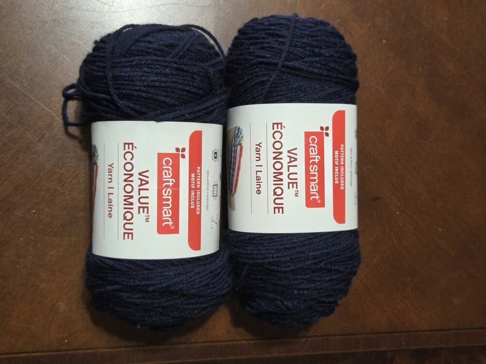 Craft Smart Value VS07 Navy 100% Acrylic Worsted Weight 4 Yarn Skeins Lot 2